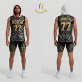 7v7 uniform with tribal Maori design