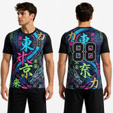 Black Neon Glow Polyester T Shirts