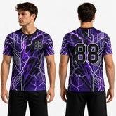 Blue White Lighting Polyester T Shirts