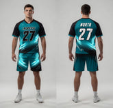 Custom Cyan Rose Lacrosse Uniforms
