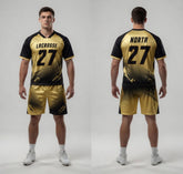 Custom Gold Black Lacrosse Uniforms