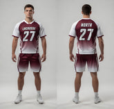 Sublimation Maroon White Lacrosse Uniforms