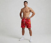 Custom Sublimation Red Floral Shorts
