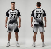 Custom White Black Lacrosse Uniforms