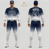 Custom White Navy Blue Baseball Uniforms