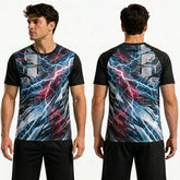 Red Black Lighting Polyester T Shirts