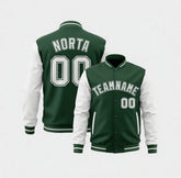 Custom Green White Varsity Jackets