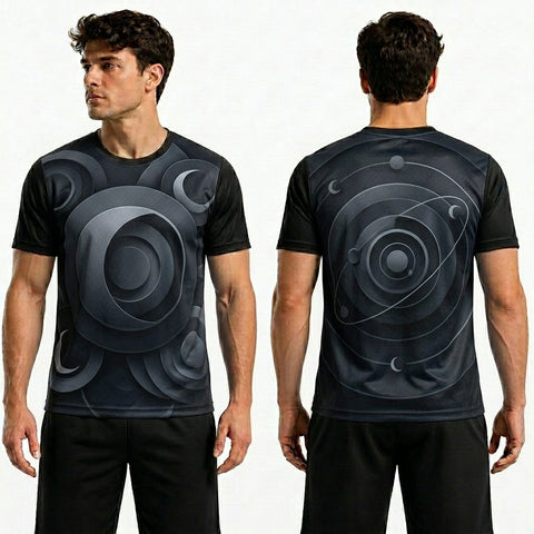 Green Graphic Celestial Polyester T Shirts