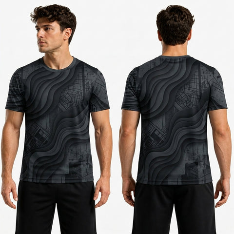Black Red Polyester T Shirts