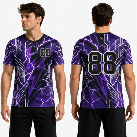 Yellow Bolt Lighting Polyester T Shirts