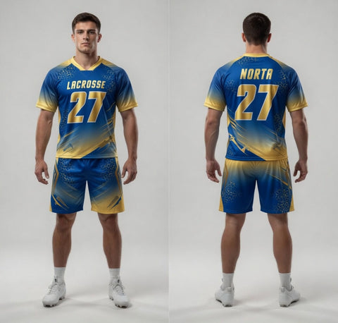 Custom White Black Lacrosse Uniforms