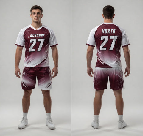 Custom Black White Lacrosse Uniforms