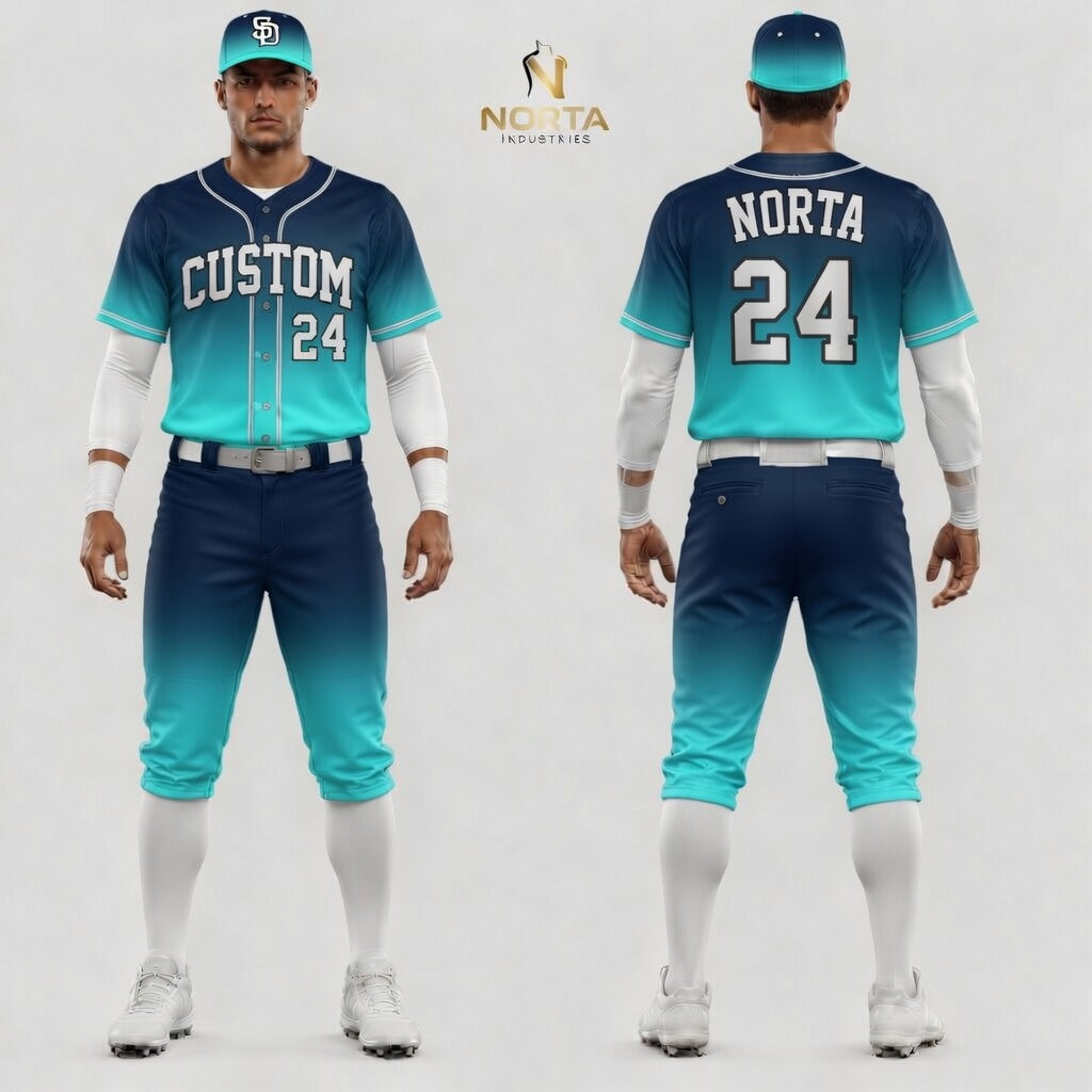 Custom Mix Blue Baseball Uniform
