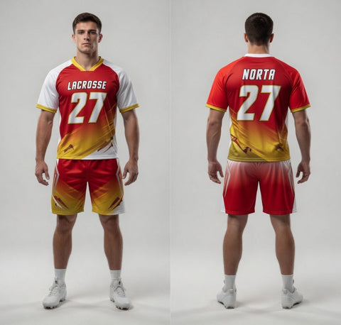 Custom Red Lacrosse Uniforms