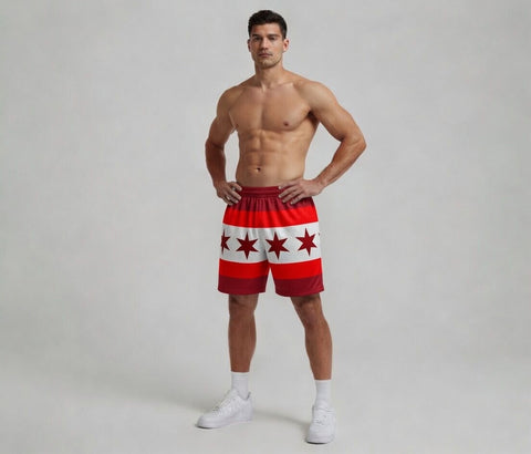 Custom Sublimation Chicago Flag Shorts