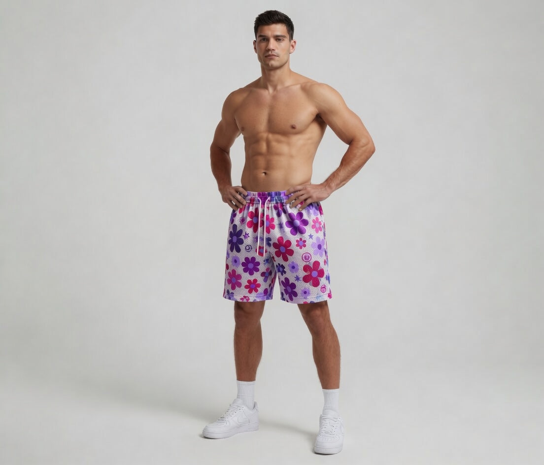 Custom Sublimation Hawaiian Flower Print Shorts