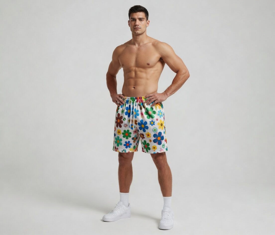 Custom Sublimation Multi Color Floral Shorts