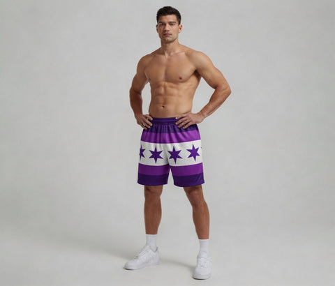 Custom Sublimation Red Yellow Flame Shorts