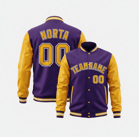 Custom Navy Blue Black Varsity Jackets