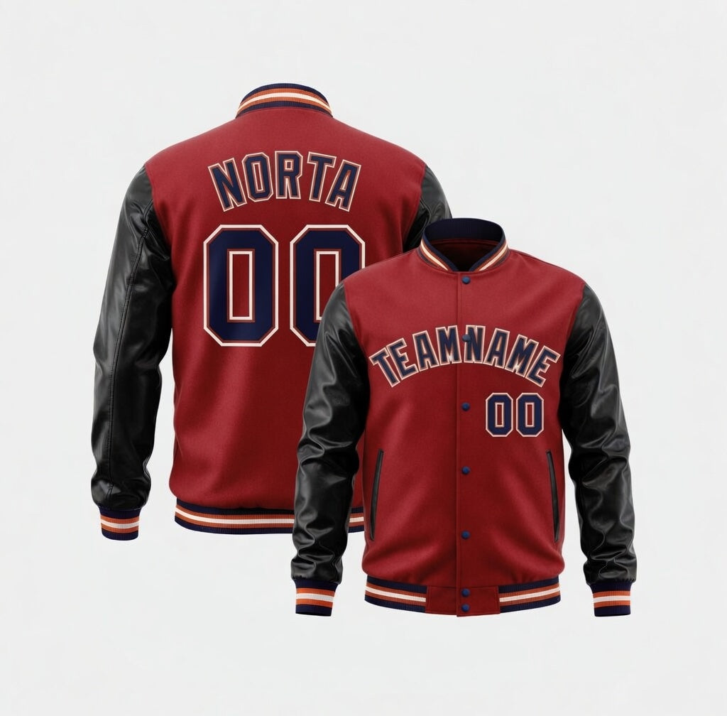 Custom Red Black Varsity Jackets