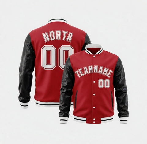 Custom Red Black Varsity Jackets