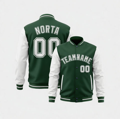 Custom Dark green Black Varsity Jackets